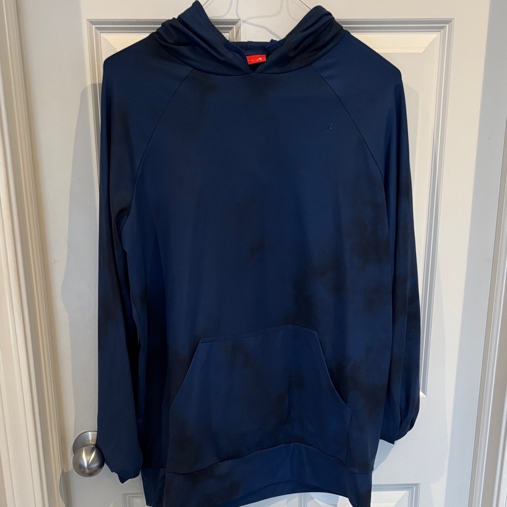 Men's Navy Hooded Pullover with Kangaroo Pocket